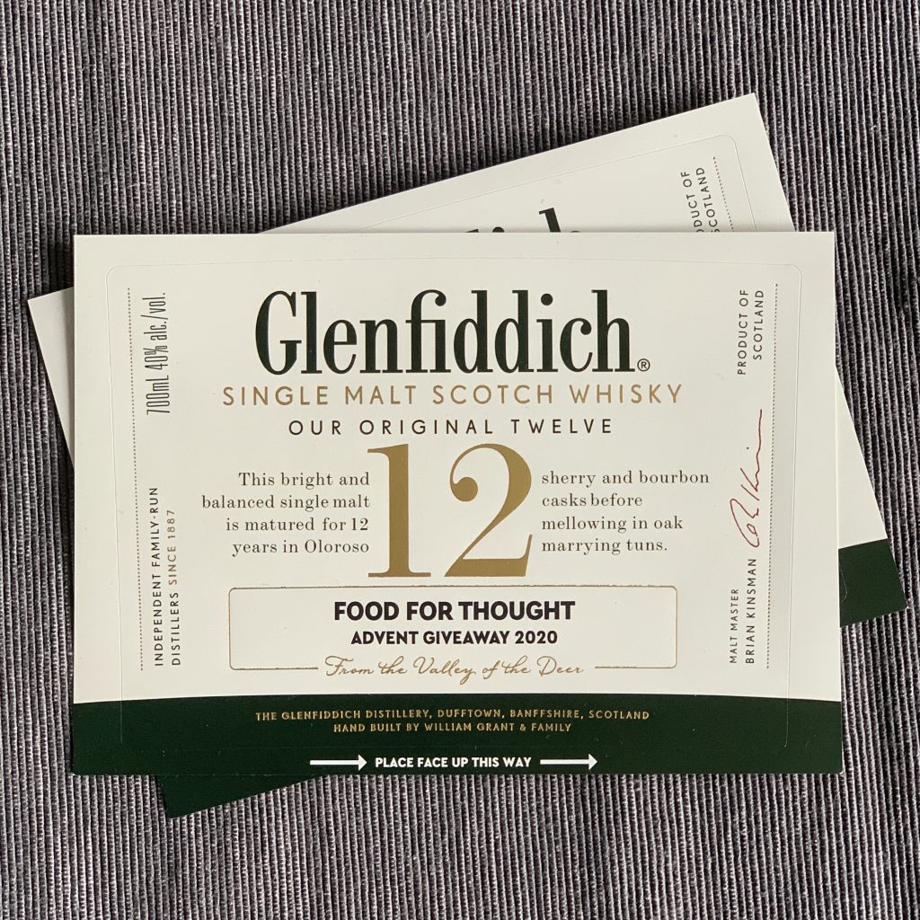 Advent Giveaway | Glenfiddich Personalised Label | Food For Thought