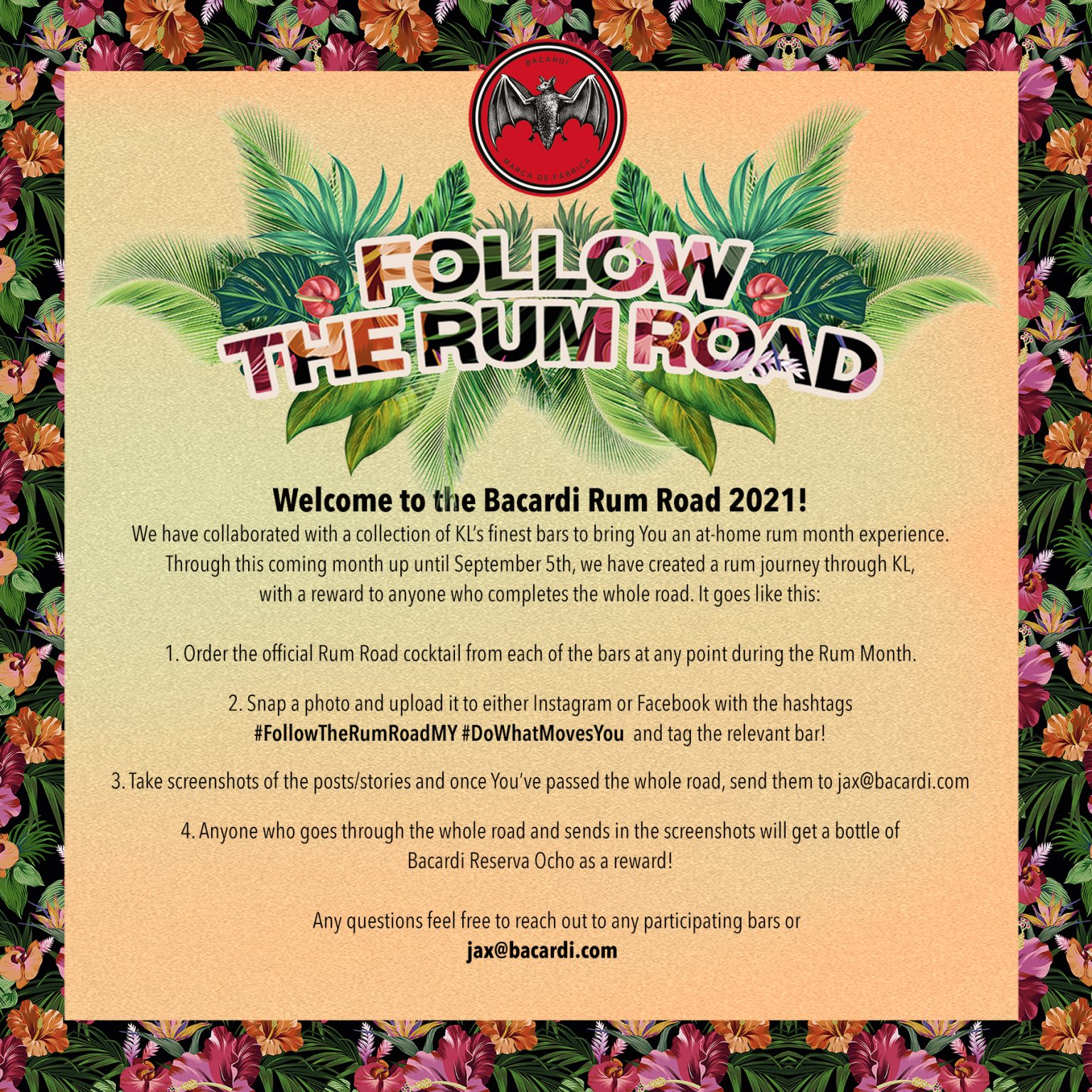 Bacardi Rum poster IG | Bacardi's Follow The Rum Road | Food For Thought