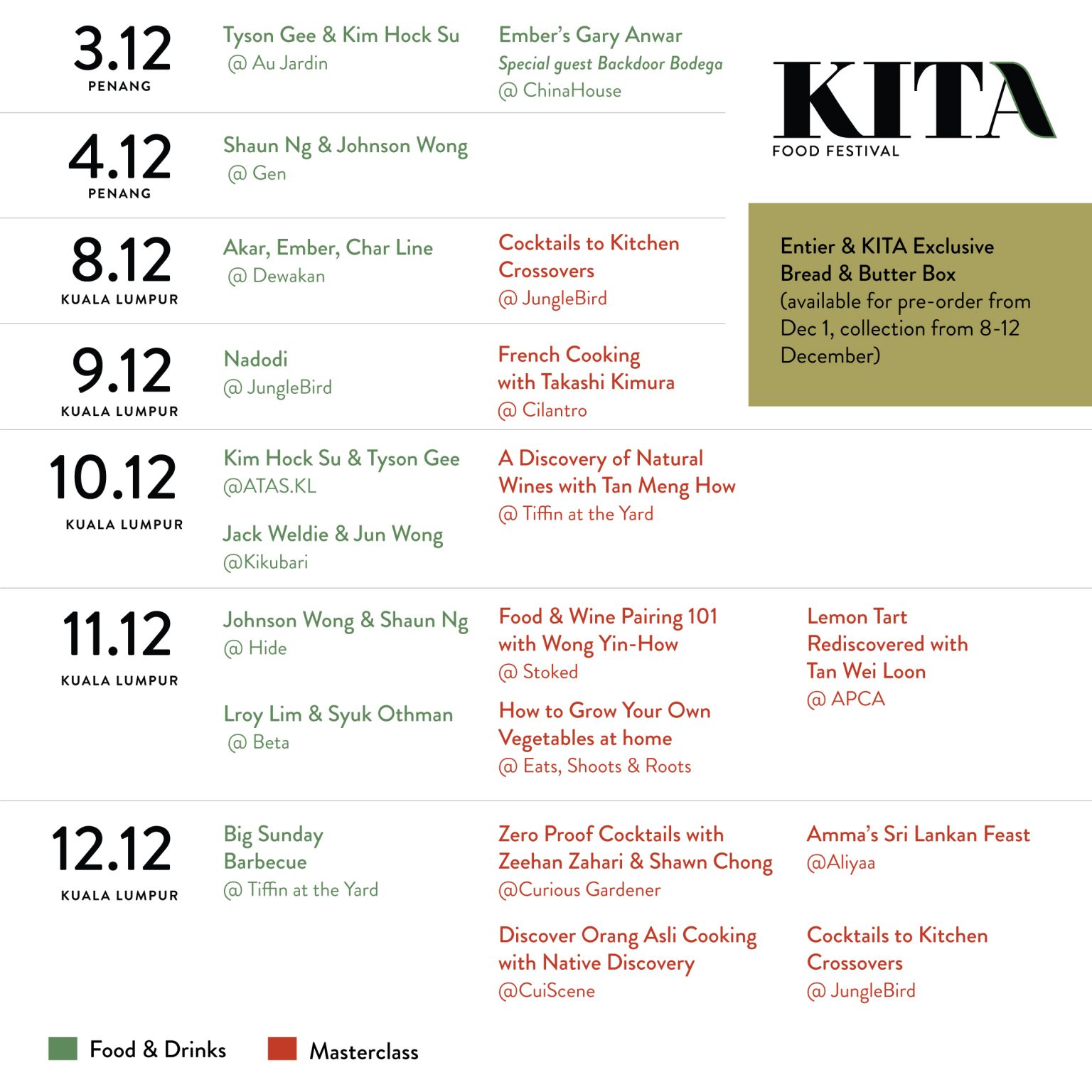 KITA Festival Calendar | Kita Food Festival | Food For Thought