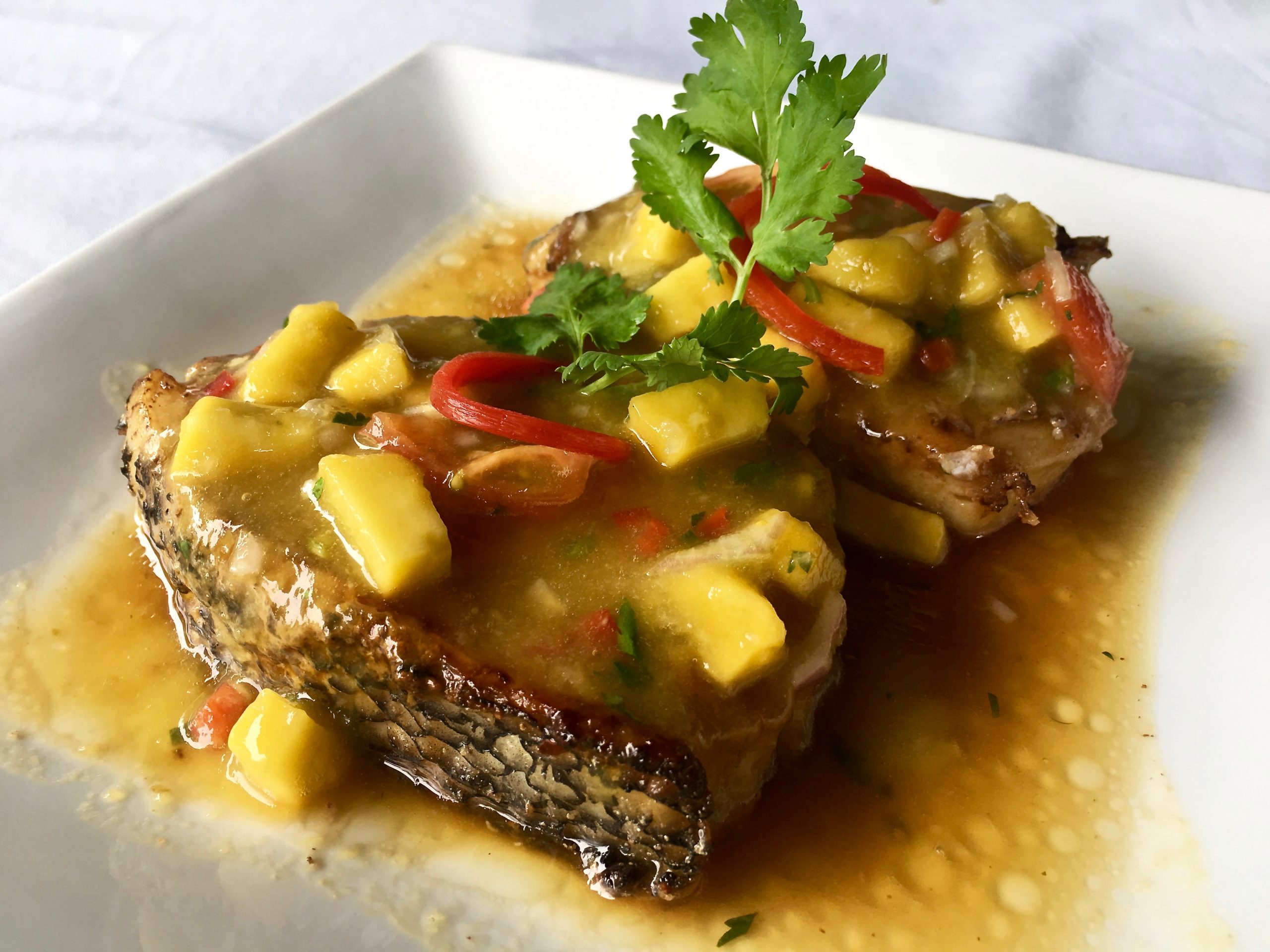 Pan Fried Cod in Mango Sauce | Tamarind Springs | Food For Thought